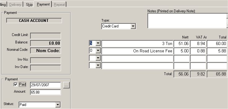 Skip Hire / Billing Payments