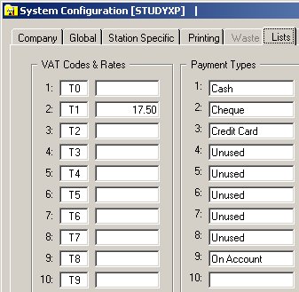  System Configuration - Lists 